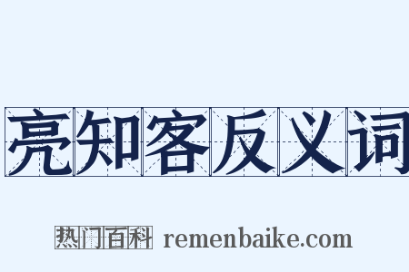 亮知客反义词是什么意思的图片